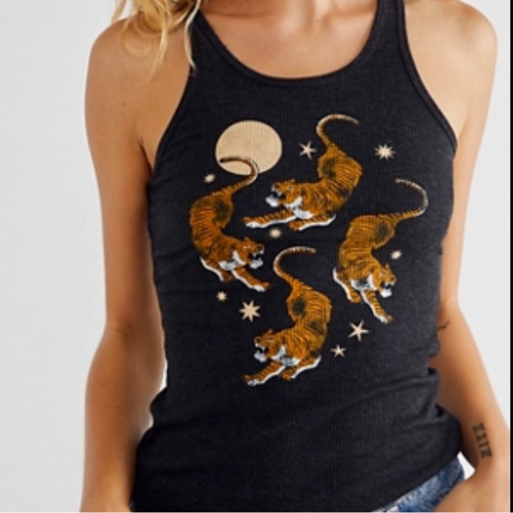 Free people x vintage souls tiger tank top